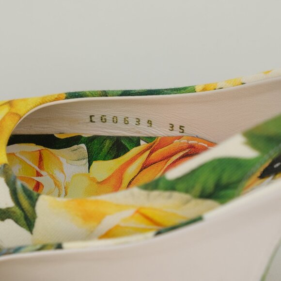 Dolce & Gabbana Yellow Rose Gabardine Slingback Pumps, EU 35/US 5 - Picture 12 of 14